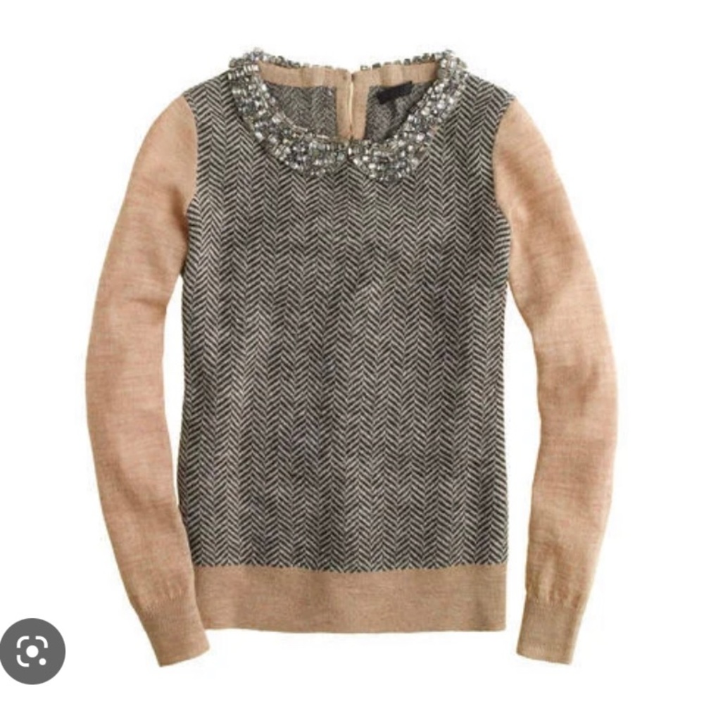 J. CREW COLLECTION Jeweled Collar Sweater